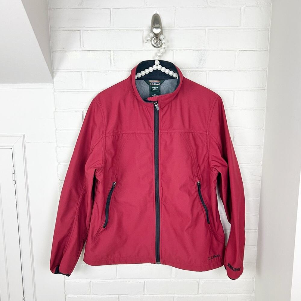 L.L.Bean Red Full Zip Windstopper Jacket Size M